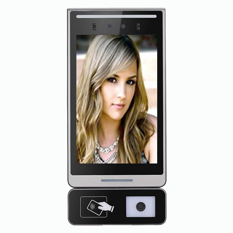 8寸雙目二維碼刷卡觸摸人臉識別機